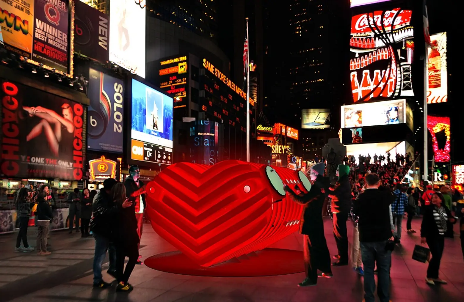 Times Square Is Getting a Heart-Beating Urban Drum for Valentine’s Day