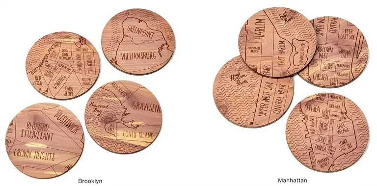 6sqft Gift Guide: Neighborwoods Map Coasters