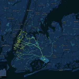 Holiday Taxi Map, ImageWork Technologies, NYC Holiday Taxi Visualization