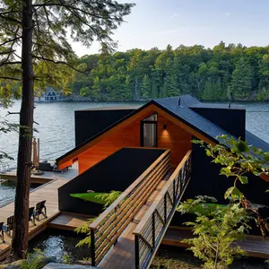 Altius Architecture, Modern boathouse, Lake Joseph Boathouse, Canadian Muskoka Lake boathouses, lake life,