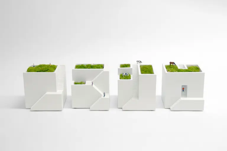 Ienami Bonkei Planters Are Tiny Houses with Green Roofs