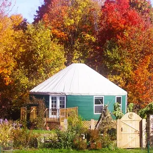 glamping, mongolian-inspired yurt, eco-friendly yurt, Ithaca, Newfield, comfortable retreat, vegetable garden, fruit orchard,