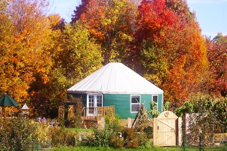 Lovely Eco-Friendly Yurt in Newfield Offers a Unique Camping Spot in Nature