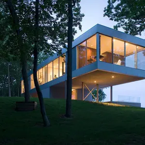 Stuart Parr Design, Ultra Contemporary, Clearhouse, raised home, on stilts, Peconic Bay, Shelter Island, glazed home, glass skin, daylight