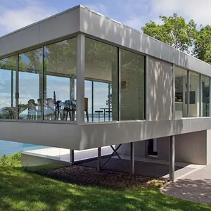Stuart Parr Design, Ultra Contemporary, Clearhouse, raised home, on stilts, Peconic Bay, Shelter Island, glazed home, glass skin, daylight