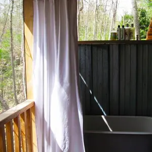 Finger Lakes National Forest, woodland cabin with a loft, all-wood cabin, Finger Lakes Wine Trail, cabin with sauna, dry toilet, loft bedroom, gable roof cabin