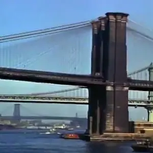 Mighty Manhattan – New York’s Wonder City, Technicolor, vintage Manhattan, Brooklyn Bridge