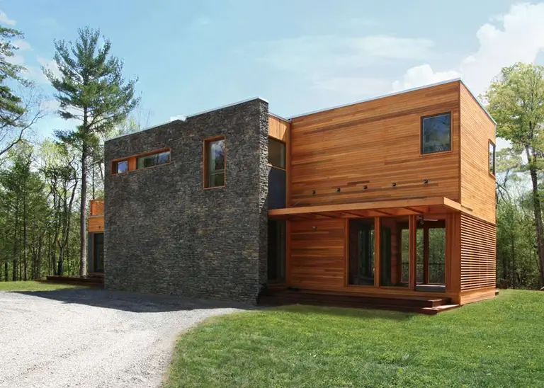 RES4’s Modern Prefab Home Beautifully Combines Wood and Stone in the Catskills
