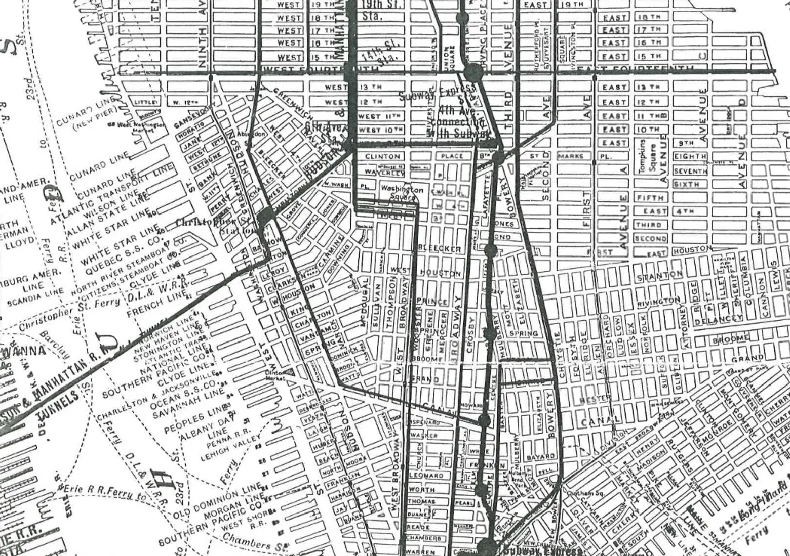 Gansevoort Market, Meatpacking district, Manhattan landfill, historic NYC maps
