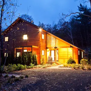 CWB Architects, Bug Acres, cedar wood, glazed porch, Woodstock, bringing nature inside, granite rock garden, woodland retreat,
