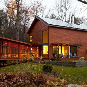 CWB Architects, Bug Acres, cedar wood, glazed porch, Woodstock, bringing nature inside, granite rock garden, woodland retreat,