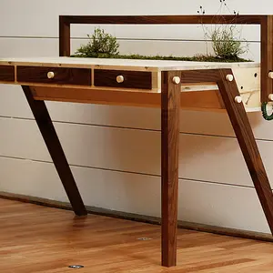Love Hulten, self-sufficient garden, wooden desk, Senescent Desk, Swedish design