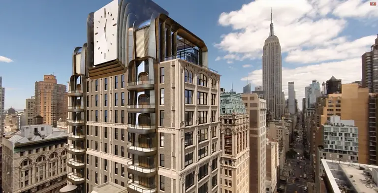 New Renderings for 212 Fifth Avenue Show a Whimsical Top-Floor Restaurant and Enormous Clock