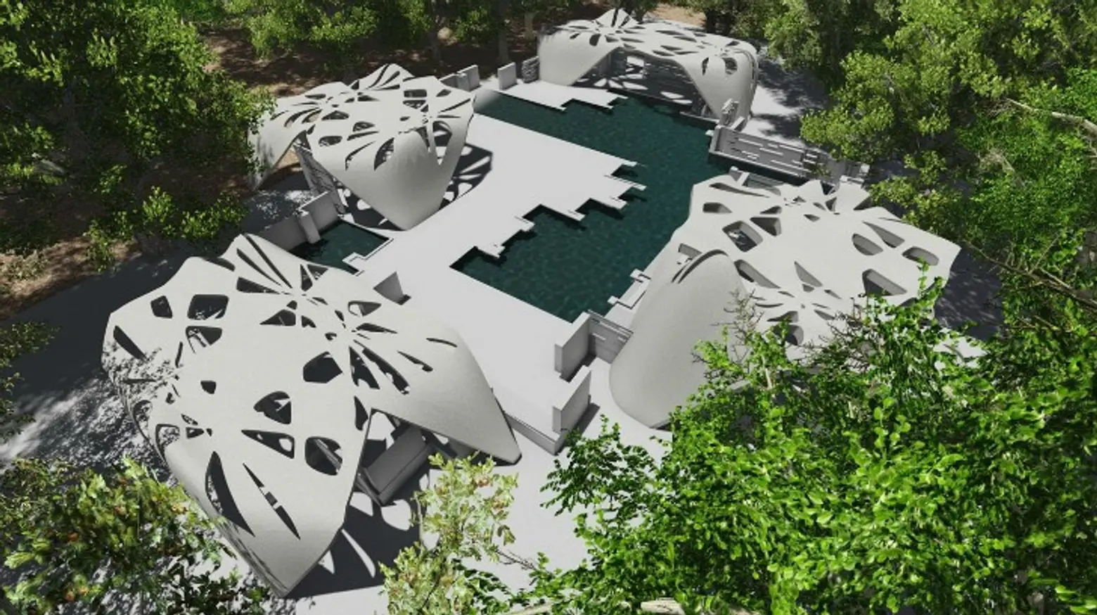 Renderings Revealed for the World’s First 3D-Printed Estate and Pool