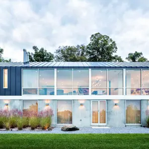 Workshop/APD, crafted modern home, Hudson Views, renovated barn, Andrew Kotchen, Briarcliff Manor, glazed facade, Hudson river