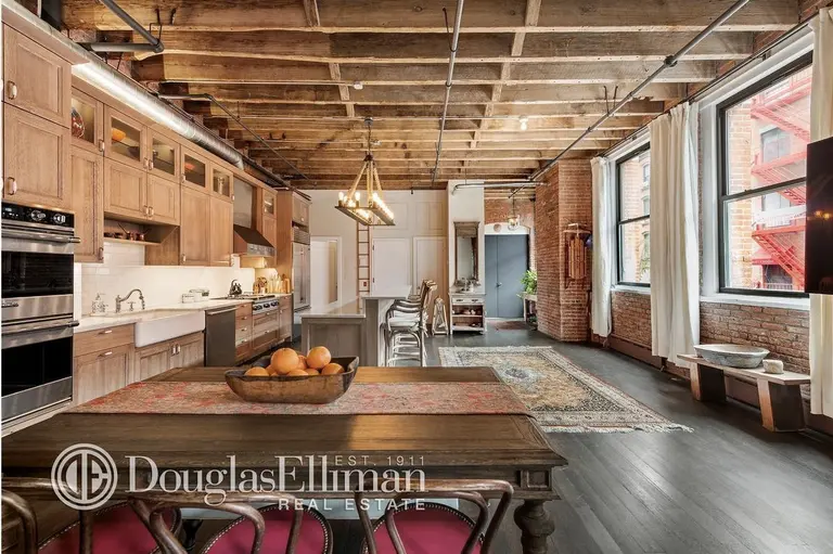 Wood and Brick Dominate at This $20,000 a Month Little Italy Rental