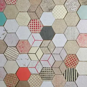 Dear Human, hexagonal tiles, recycled paper, Wallpapering, insulation tiles, custom made design, wall tiles, decorative wall design