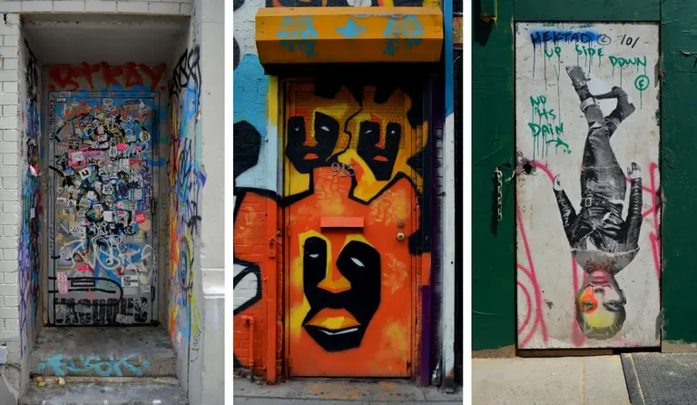 Photographing Street Art on NYC Doorways; The Last Remnant of the Original Penn Station