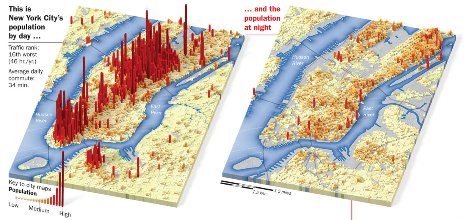 maps, new york population density, joe lertola, manhattan population density, manhattan population, new york population day versus night