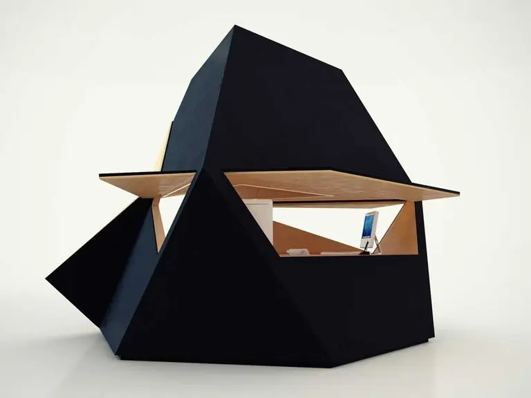 Tetra-Shed: A Portable Wooden Home Office with a Rubber Skin