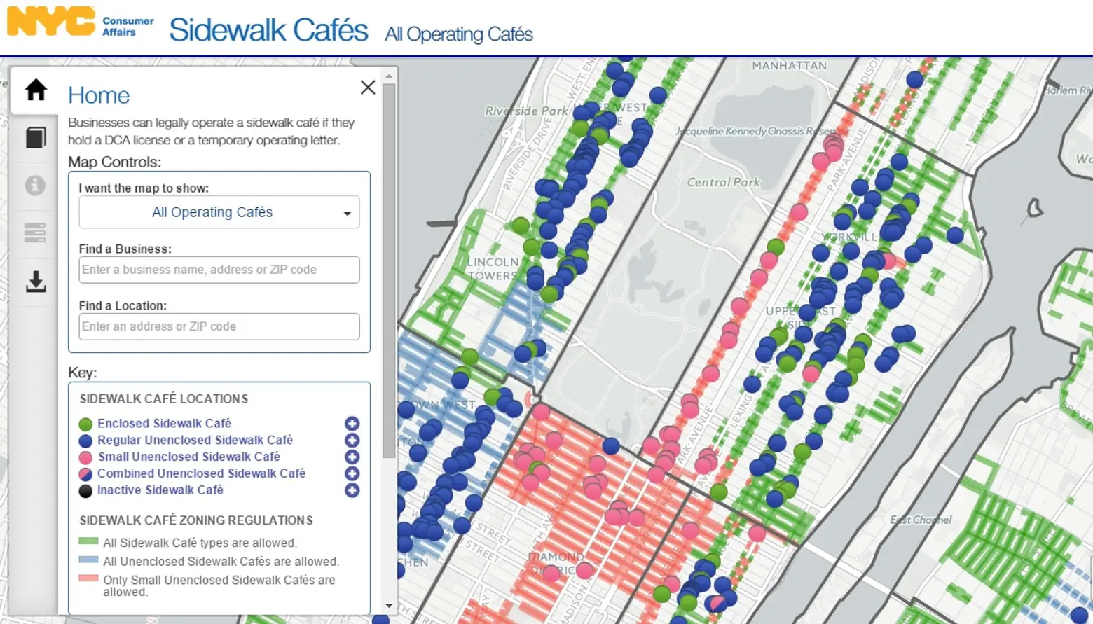Want to Dine Al Fresco Tonight? This Interactive Map Shows All 1,357 Sidewalk Cafés in NYC