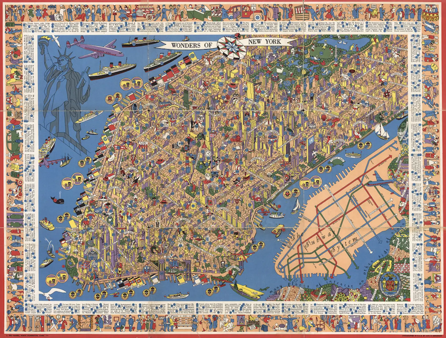 Amazing Detailed Map from the 1950s Shows 300+ ‘Wonders of New York’