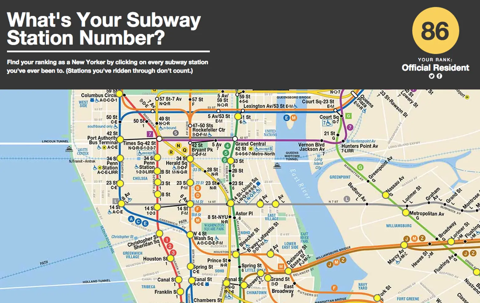 What’s Your Subway Cred? New Game Judges You Based on the Number of Stations You’ve Visited