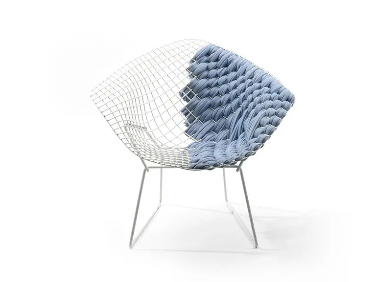 Clément Brazille Reinvents the Iconic Bertoia Chair with Comfortable Knitted Upholstery