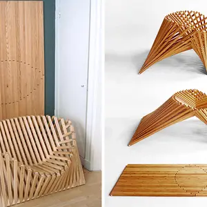 Robert Van Embricqs, Bamboo chair, sculptural chair, Rising Chair, Flatpack design, wooden seat, Dutch design