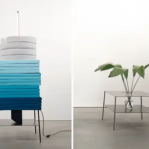Karl Frederik Scholz, Michal Blutrich, stackable furniture system, Pile, multifunctional furniture, long lamp, colorful cushions, relaxation furniture