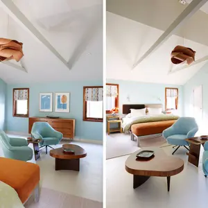 East Hampton Retreat, Amy Lau, Sandra Brauer, 1960s furniture, modern art