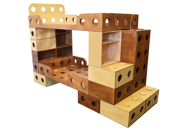 Muebloc Introduces a Variety of Wood Finishes to the World of LEGO Furniture