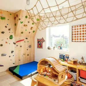 brooklyn townhouse with rock climbing wall