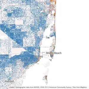 Mapping Immigrant America, Kyle Walker, immigration map, Miami population map