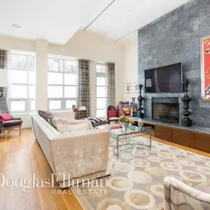 157 East 84th Street, legacy, condo, living room, fireplace