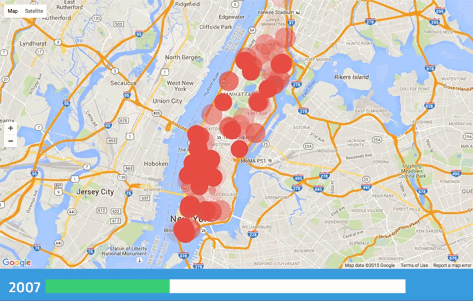 Watch New York City Get Blown Up With the ‘Every Demolition in Manhattan’ Map
