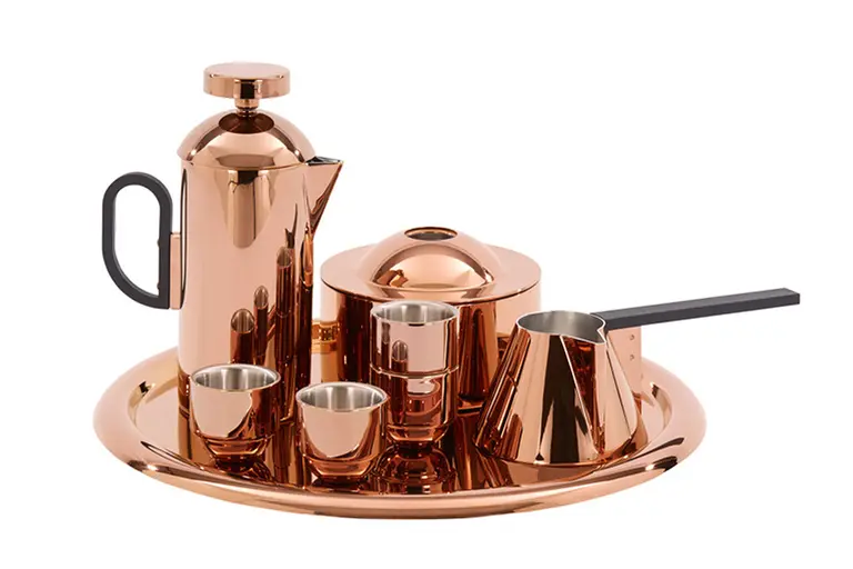 Tom Dixon’s New Sophisticated Copper Coffee Set Improves Every Step of the Art of Brewing