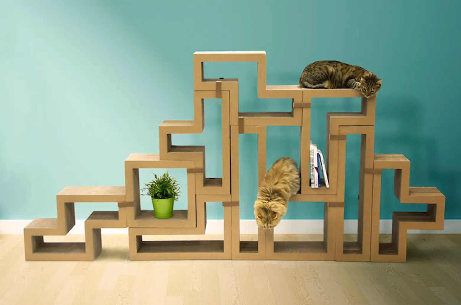 Katris: Tetris-Style Modular Furniture That Doubles as a Cat Scratcher