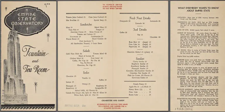 In 1933, a Ham Sandwich Cost 25 Cents at the Empire State Building Observatory