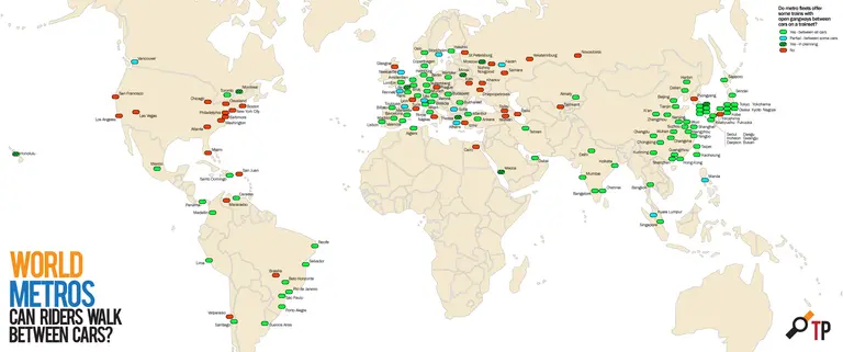 Mapping World Cities That Already Have Open Gangway Subway Trains