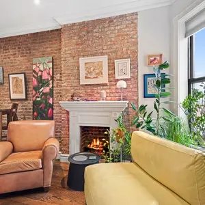 283 West 11th Street, west village, living room, fireplace