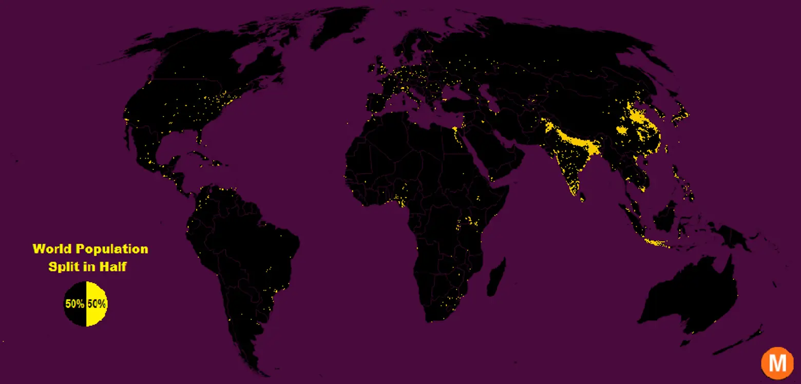 Half of the Earth’s Population Squeezes Onto Just One Percent of Its Land