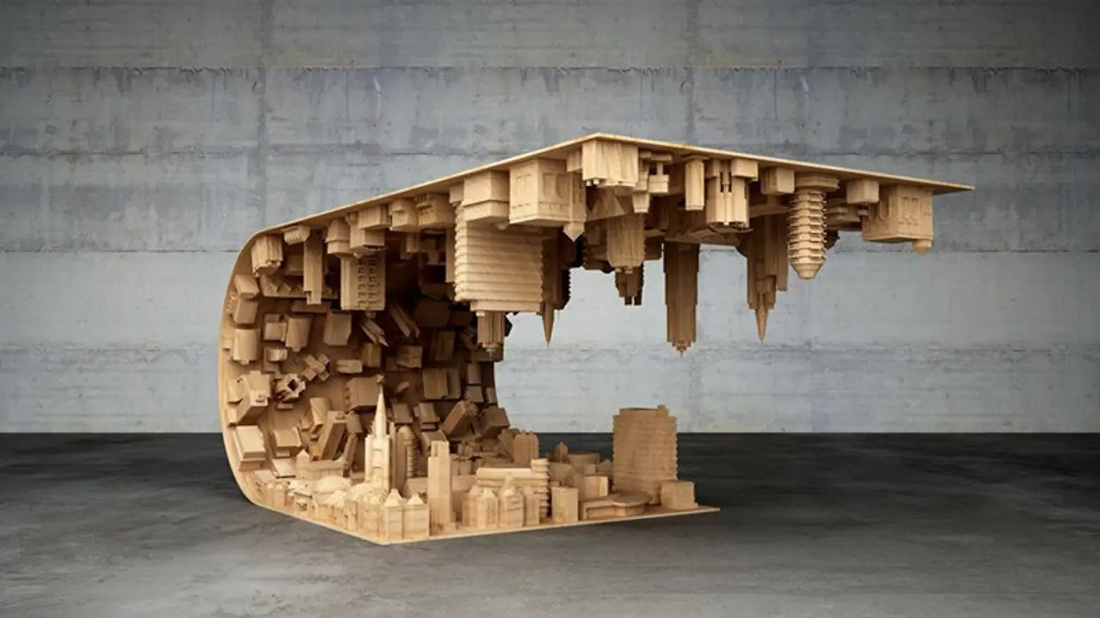 ‘Inception’-Inspired Coffee Table Takes the Horizonless City to New Dimensions