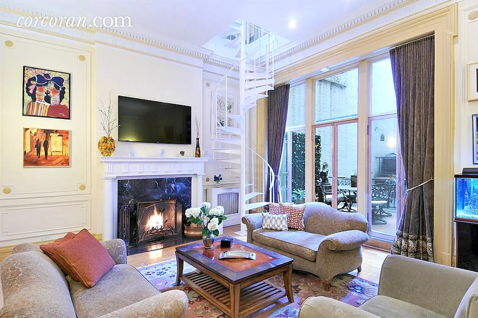 With Terraces, Fireplaces and a Hidden Bar, This $2.5M Murray Hill Duplex Is Classic Manhattan