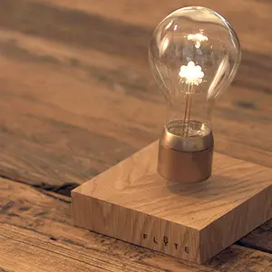Simon Morris, levitating light bulb, Flyte, LED Light, floating light bulb, anti-gravity, Tesla, FSC wood