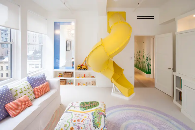 This Playful Family Loft Is Outfitted with a Rock Wall, Slide, and Zip Line!