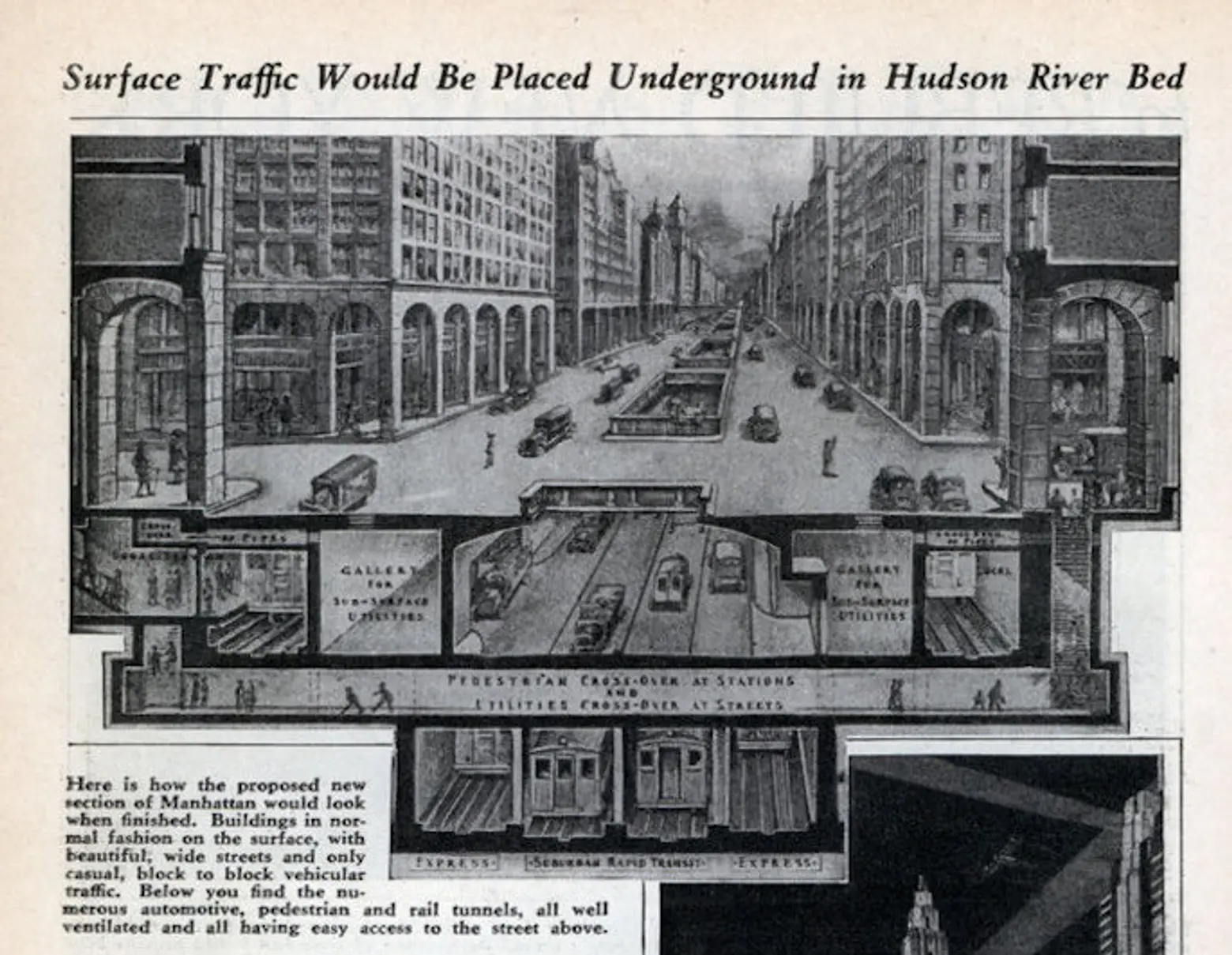Modern Mechanix, Norman Sper, Filling the Hudson, History, Urban Design,