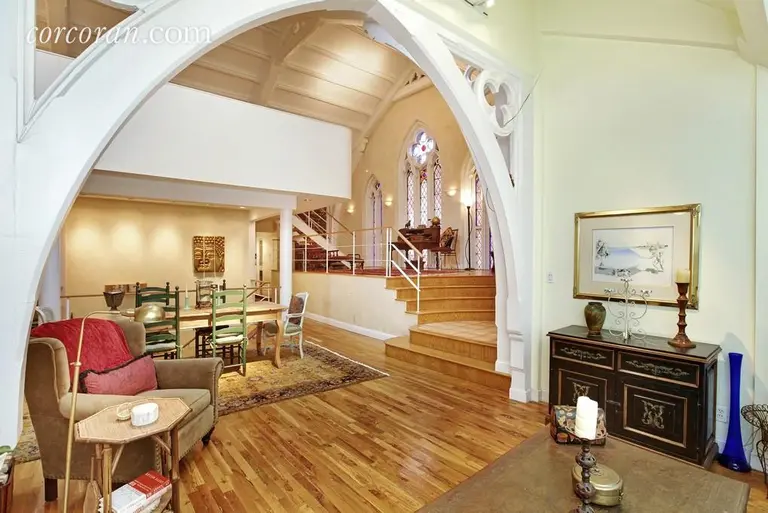 26-Foot Ceilings and Stained Glass at This Brooklyn Heights Church Turned Condo