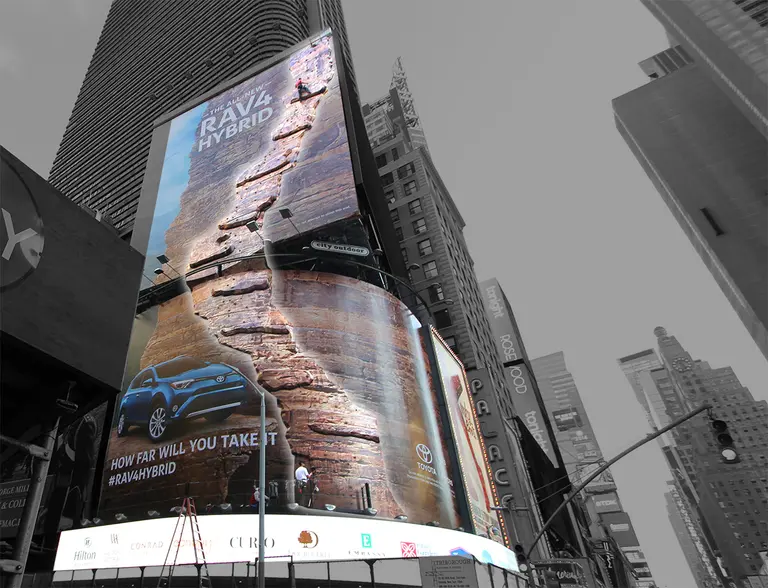 Don’t Miss Toyota’s Ten-Story, Climbable Times Square Billboard