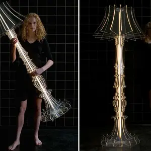 Sander Mulder, ghostly lamp, Josephine floor lamp, transparent acrylic, acrylic furniture, color filters, glowing design,